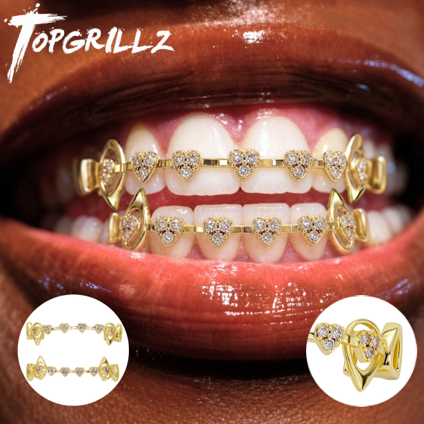 Body Jewelry Changing Kit - TOPGRILLZ Juego de Grillz de Corazón