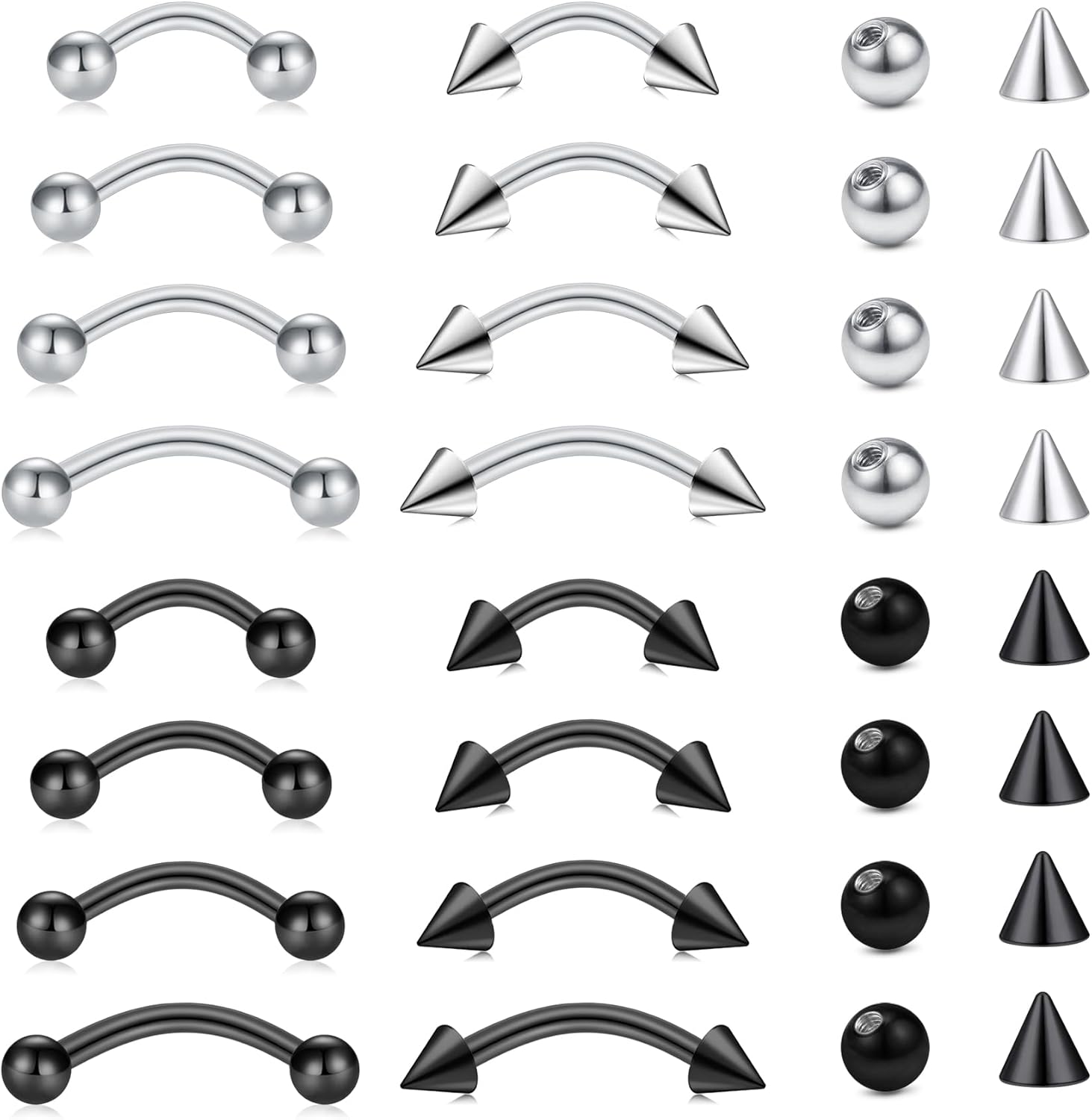 Rook Curved Barbell - Set de 32 piezas de joyería