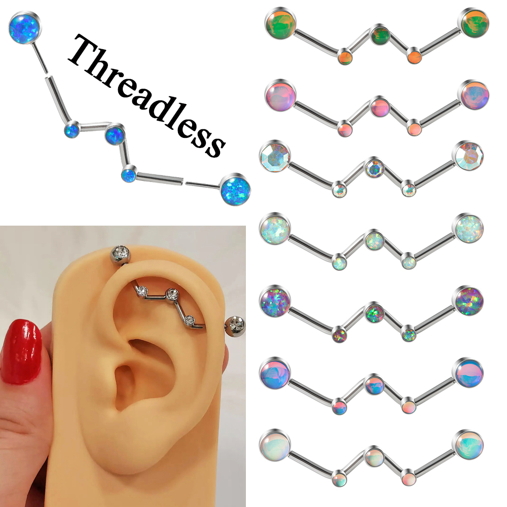 Body Jewelry Threadless - 1 unidad de acero quirúrgico 316L,