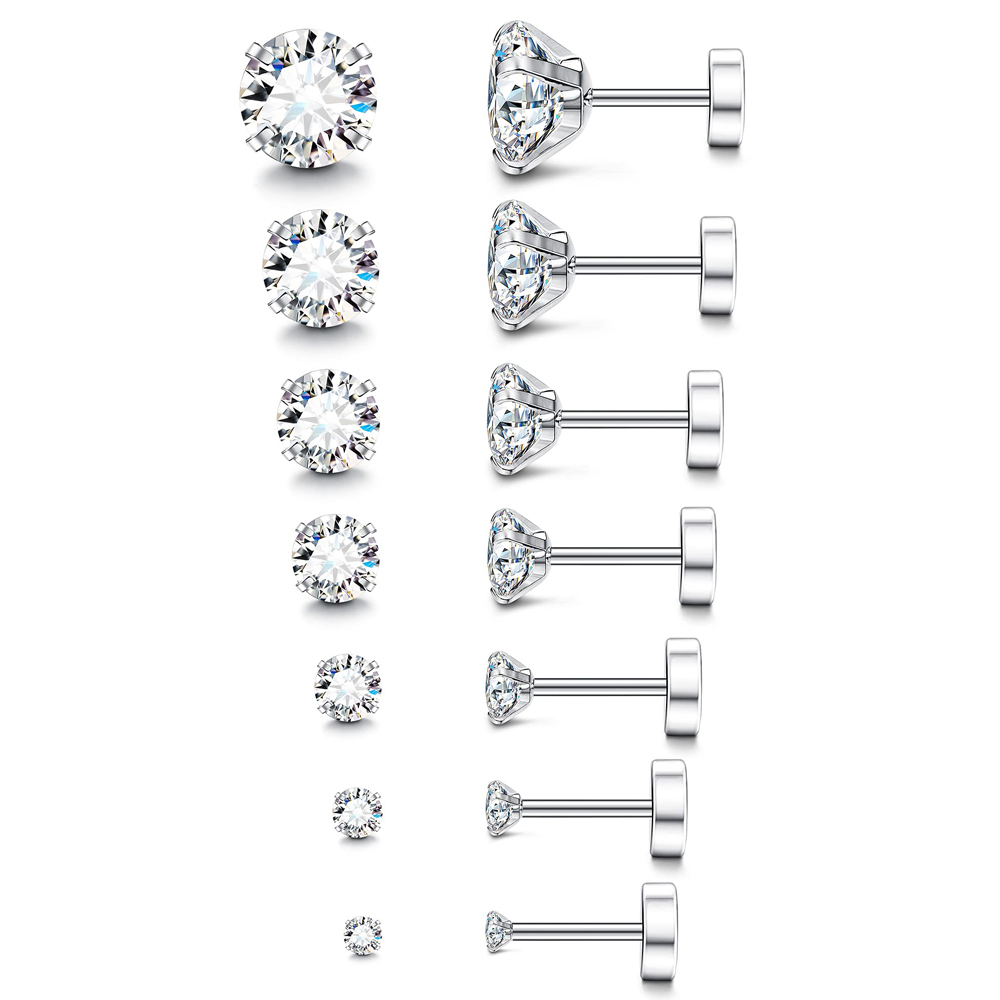 Body Jewelry Hypoallergenic - Pendientes hipoalergénicos de acero inoxidable para