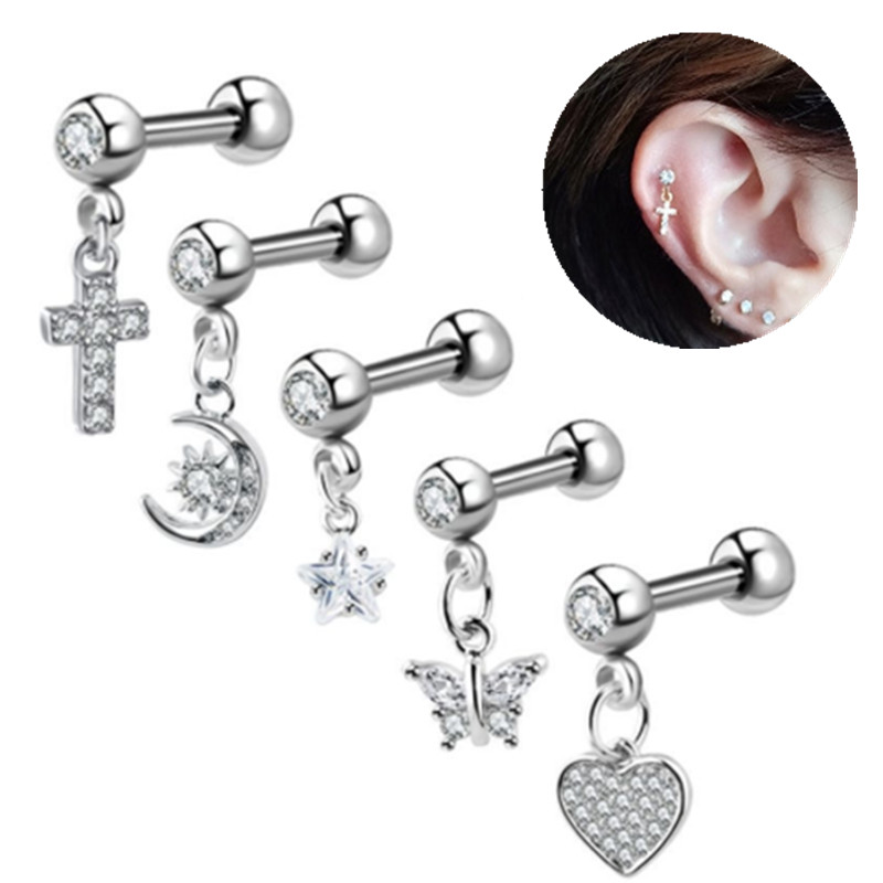 Rook Curved Barbell - Pendiente con forma de luna para