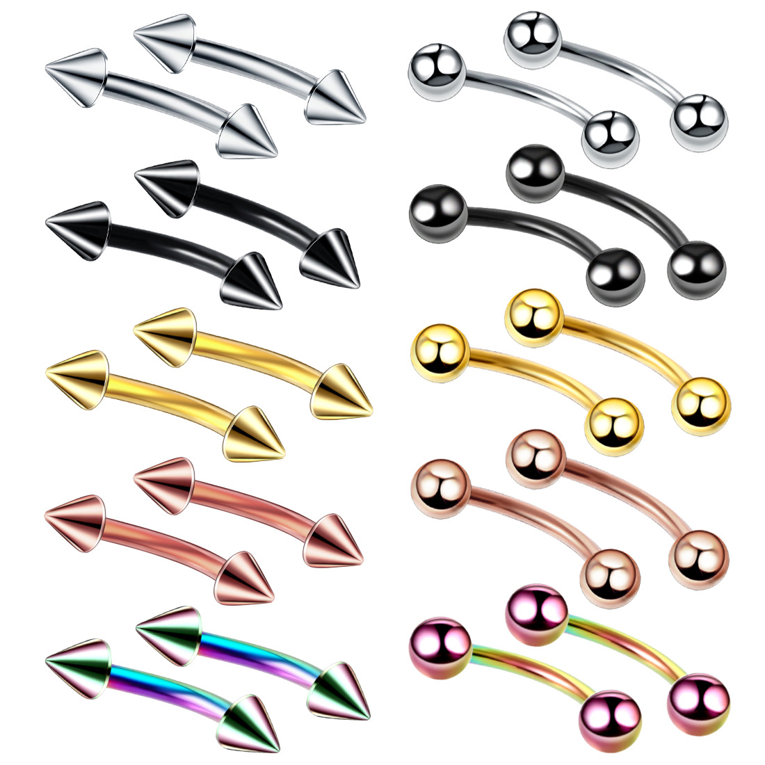 Rook Curved Barbell - Anillo de acero para Piercing de