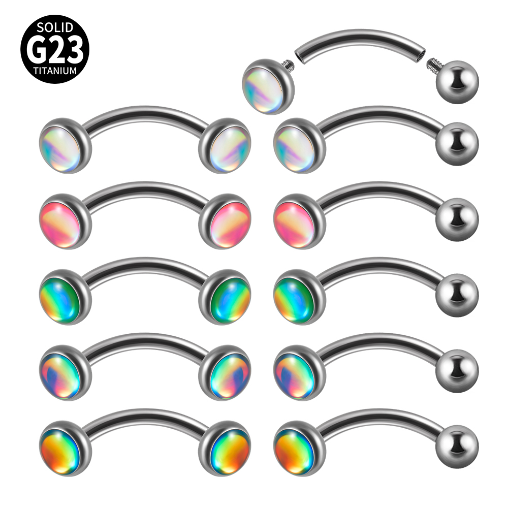 Body Jewelry Barbell - 1 pieza G23 titanio 16G Flash