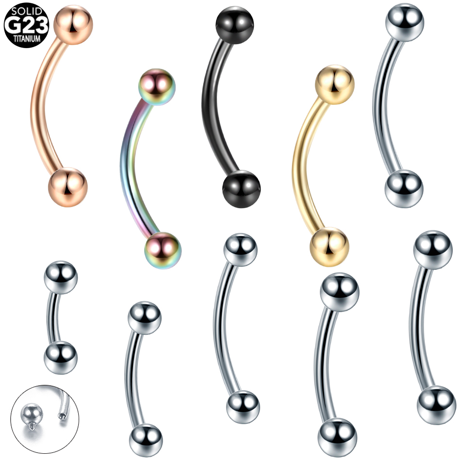 Rook Curved Barbell - 10 unids/lote G23 titanio ceja plátano