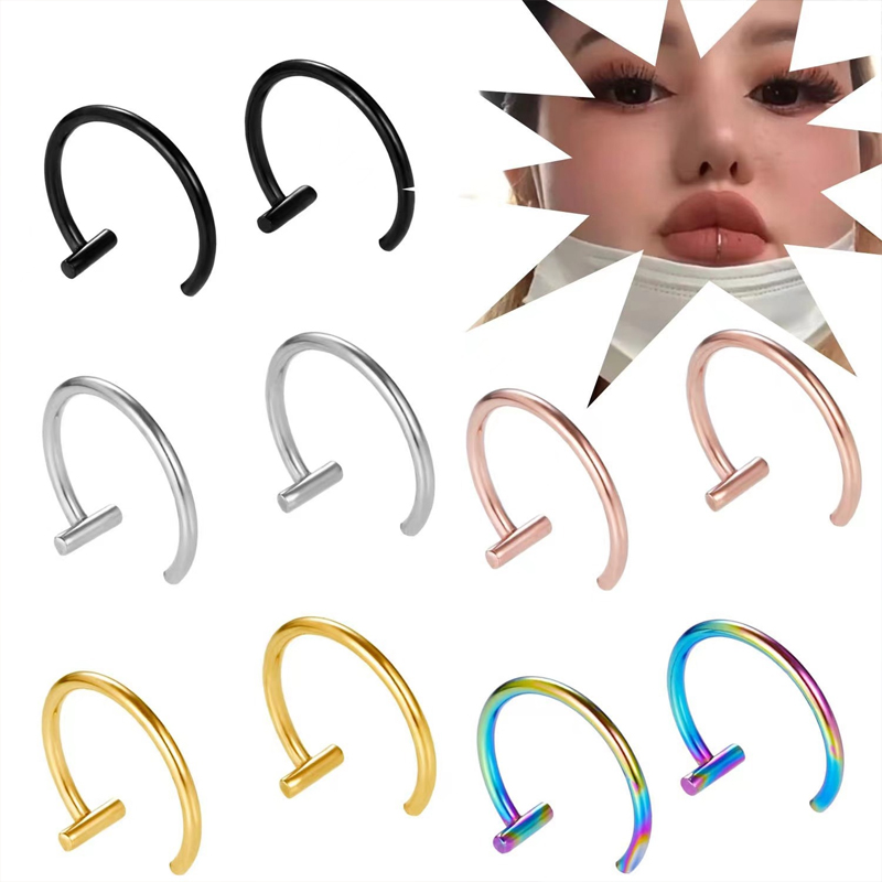 Body Jewelry Surgical Steel - Pendientes de aro abierto de acero