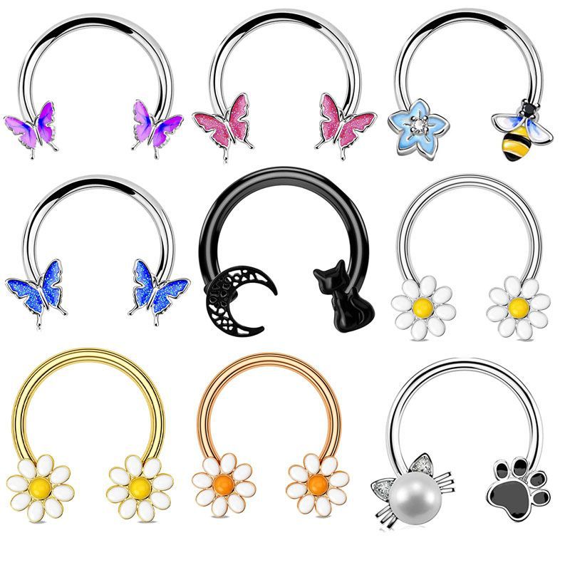 Body Jewelry Surgical Steel - Pendientes de Aro de Acero Quirúrgico