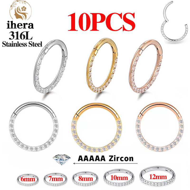 Body Jewelry Nose Studs - 1/10PCS Anillos de Nariz de Acero