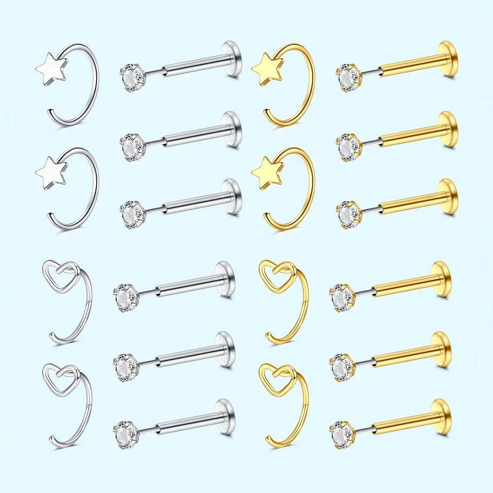 Body Jewelry Threadless - 5 Piezas de Anillos para la
