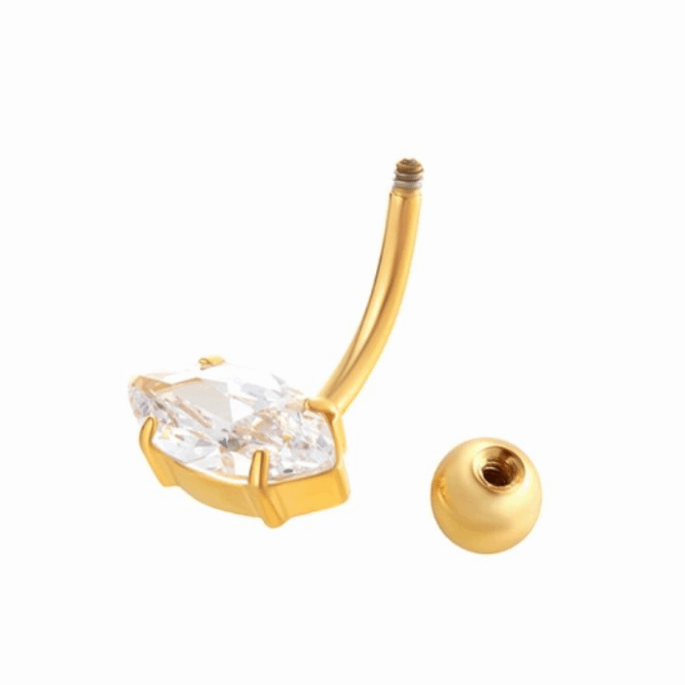 Body Jewelry Barbell - Elegante Piercing para Ombligo Antichoque de