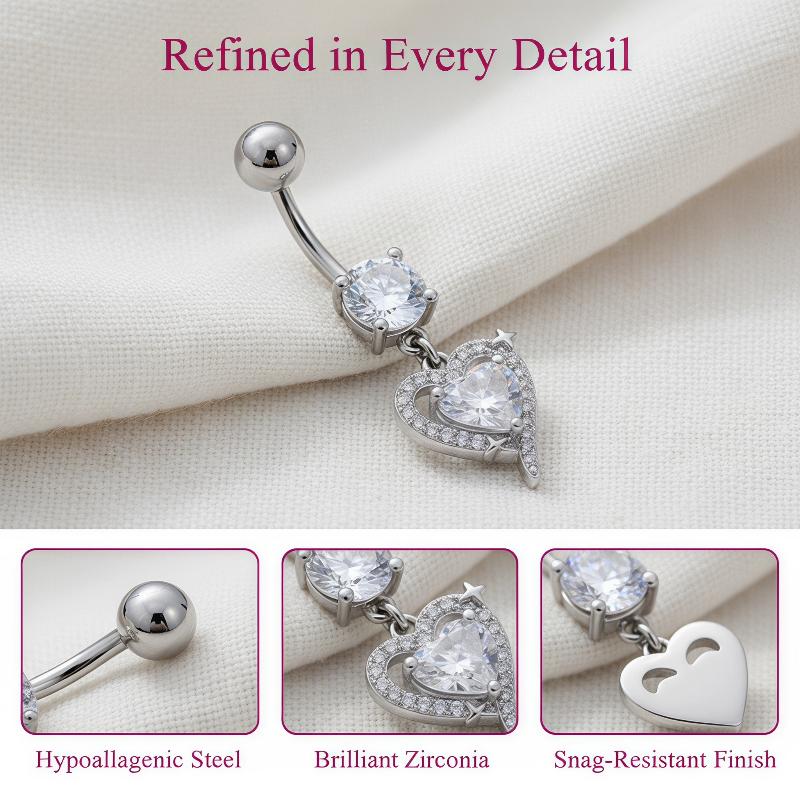 Body Jewelry Barbell - 1 Pieza de Exquisito Anillo Colgante