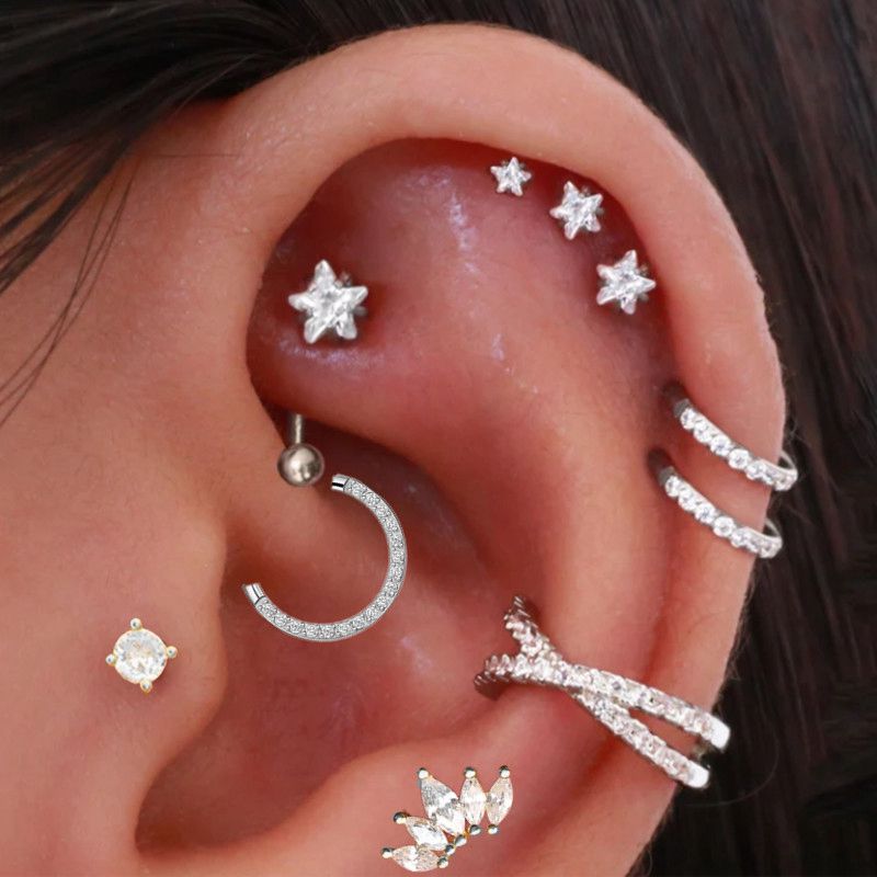 Body Jewelry Surgical Steel - Pendientes de estrella con Piercing de