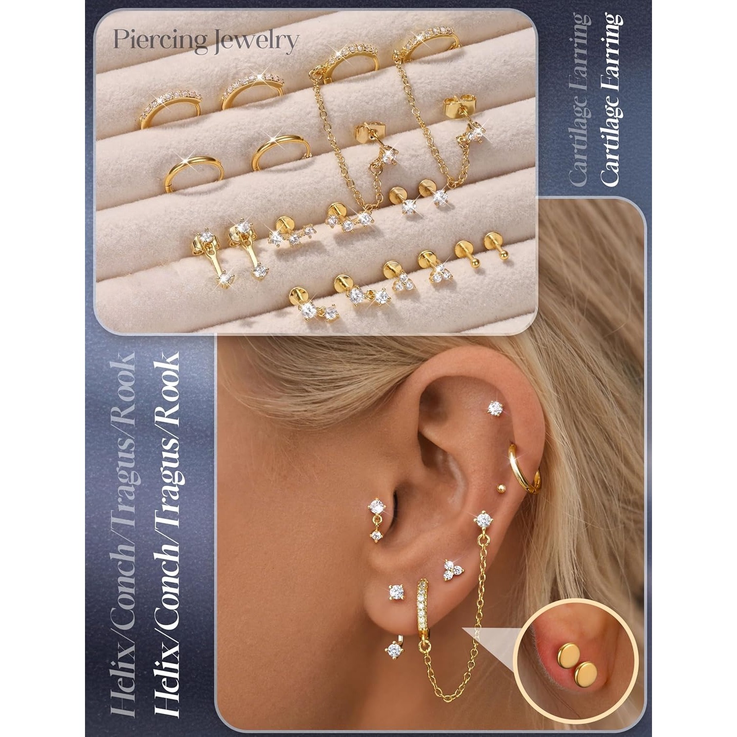 Pendientes de espalda plana de - Body Jewelry Surgical Steel reseña y precio