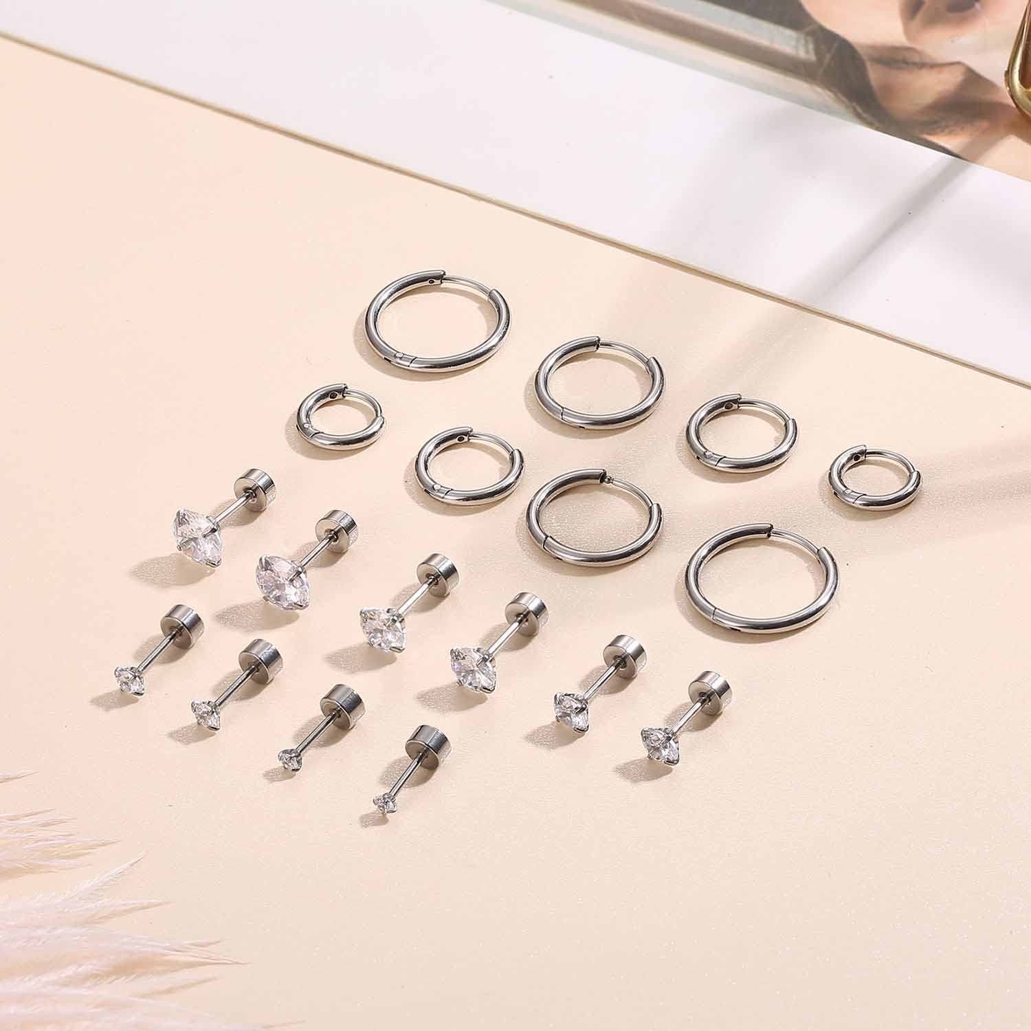 9 pares de pendientes de cartí - Body Jewelry Surgical Steel reseña y precio