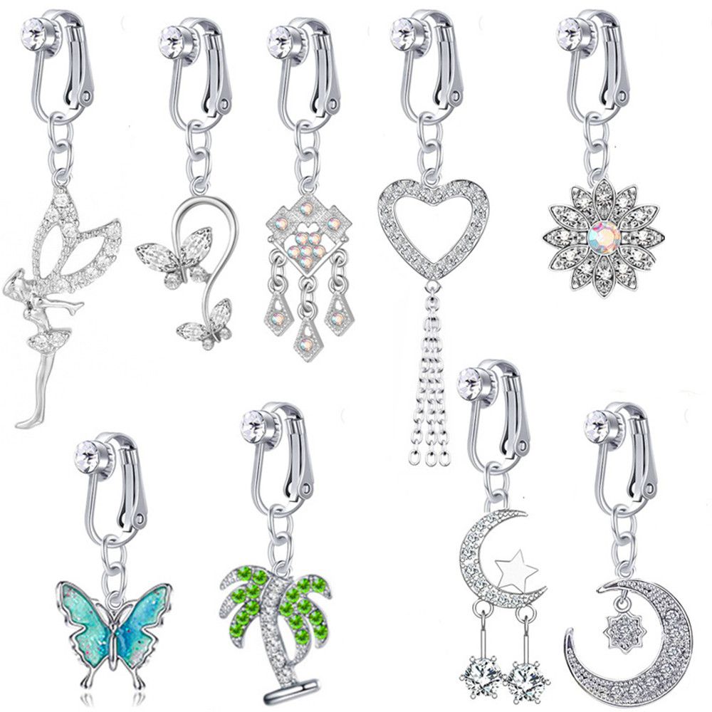 Piercing de ombligo falso, Cli - Body Jewelry Belly Button Rings reseña y precio
