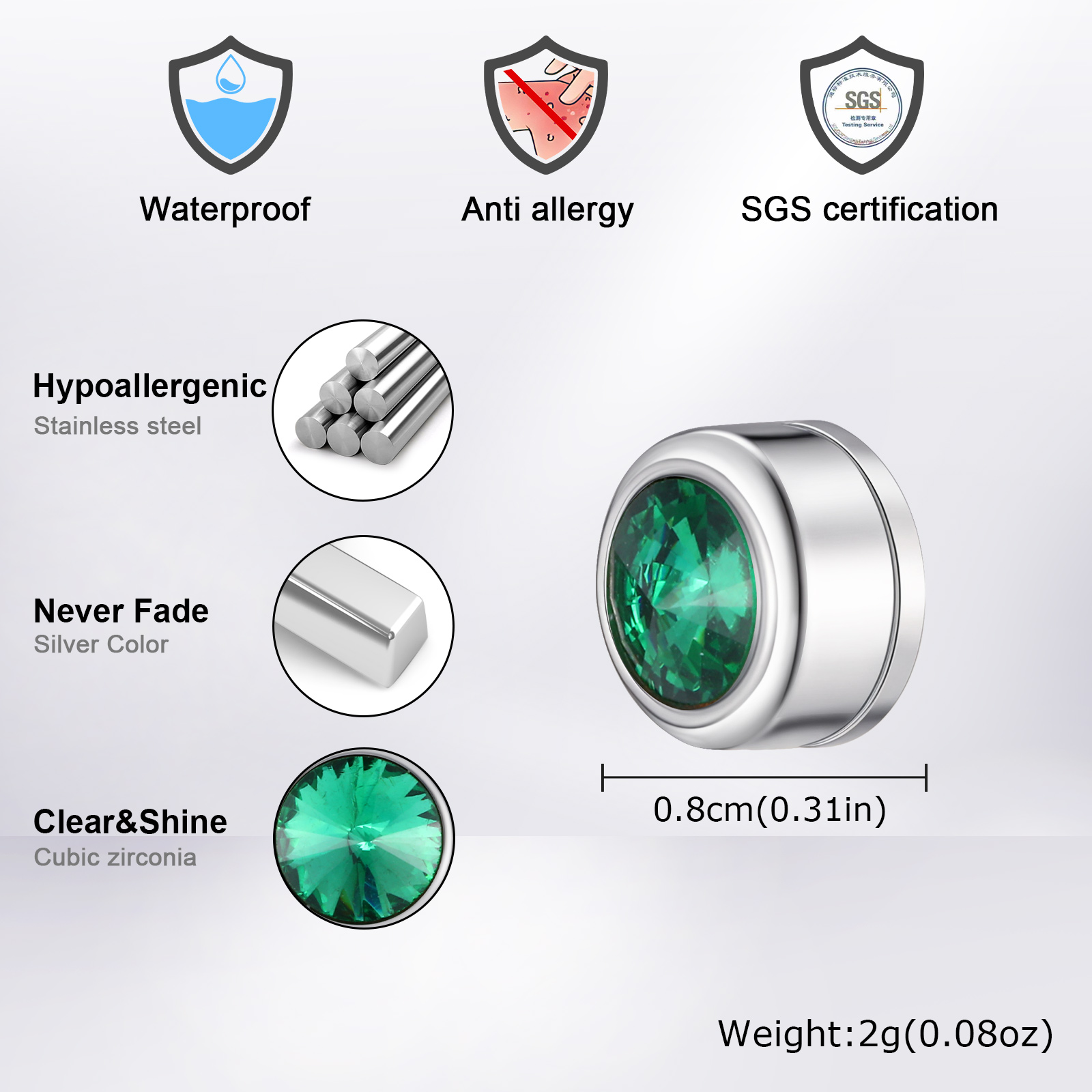 Pendientes magnéticos de circó - Body Jewelry Hypoallergenic reseña y precio