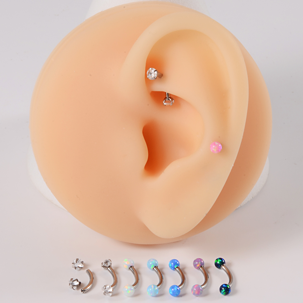 1 pieza G23 titanio CZ rosca i - Rook Curved Barbell reseña y precio