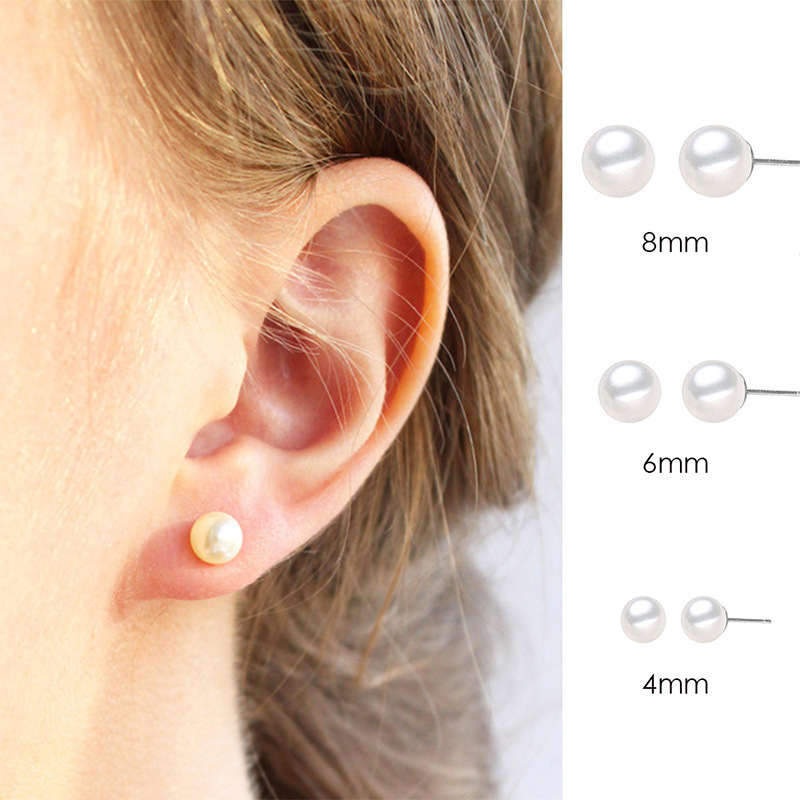 Juego de Aretes de Perlas Blan - Body Jewelry Hypoallergenic reseña y precio
