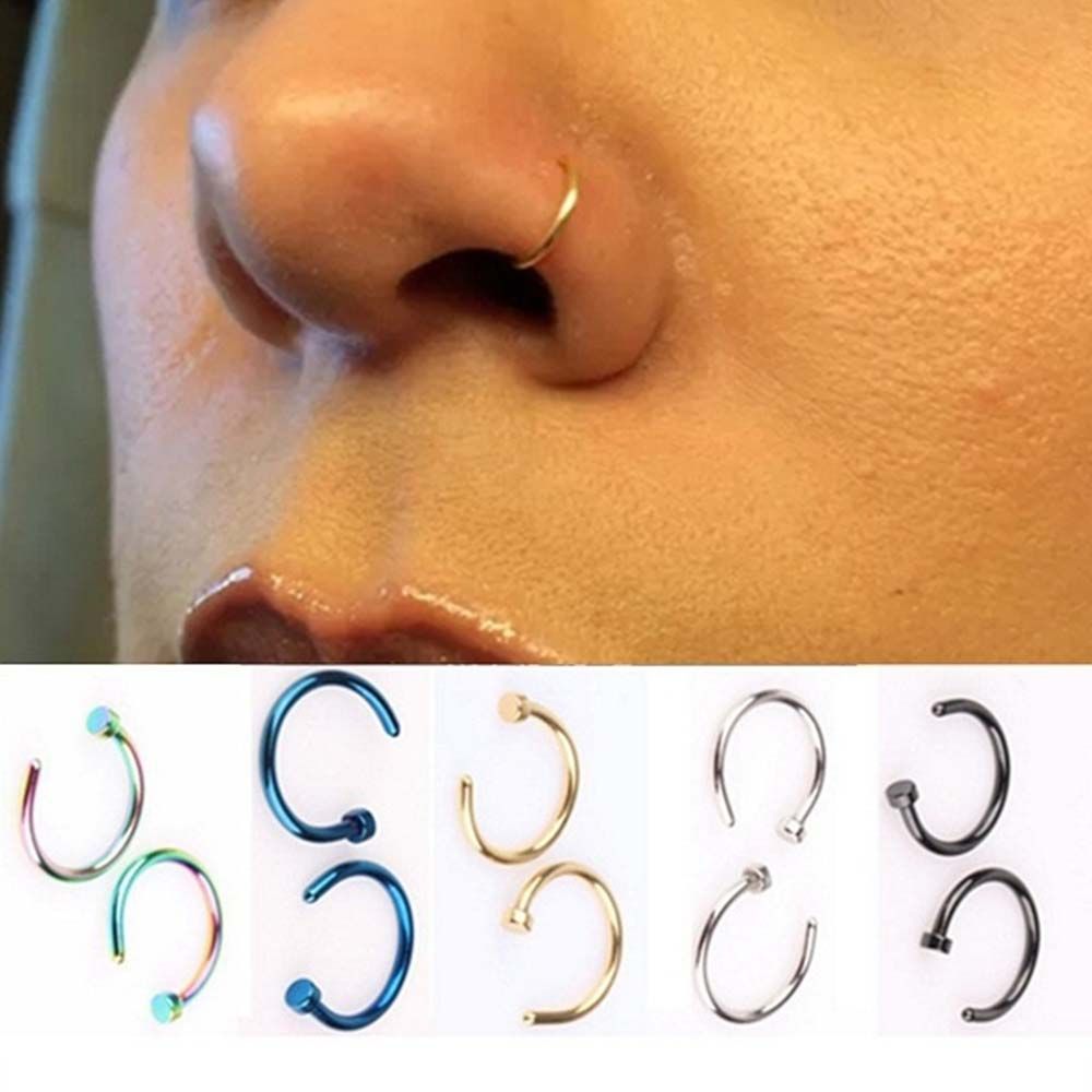 Pendientes de aro finos en for - Body Jewelry Nose Studs reseña y precio