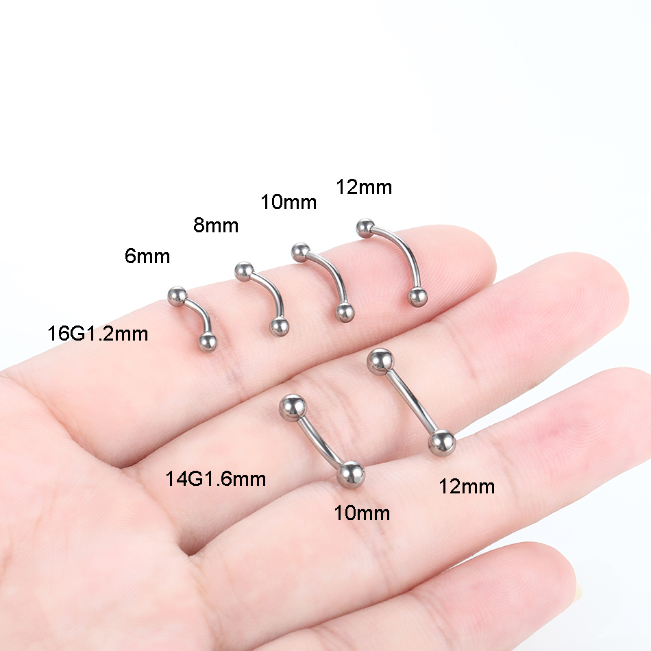 10 unids/lote G23 titanio ceja - Rook Curved Barbell reseña y precio