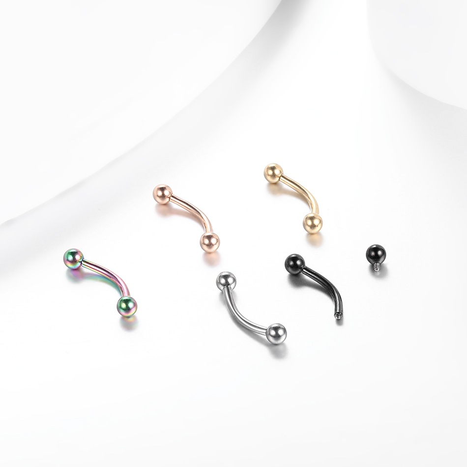 10 unids/lote G23 titanio ceja - Rook Curved Barbell reseña y precio
