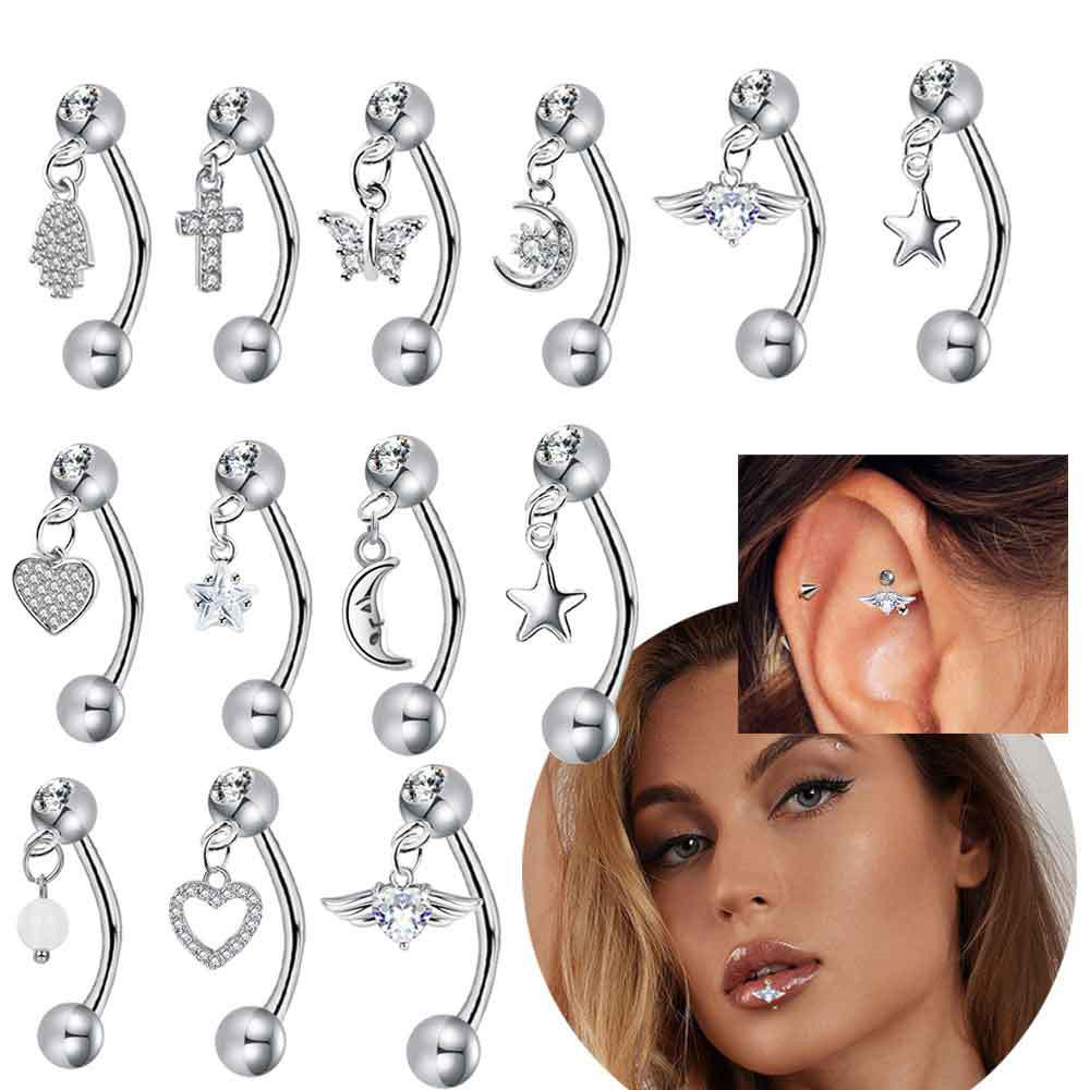 1 Uds. Piercing para cejas col - Rook Curved Barbell reseña y precio