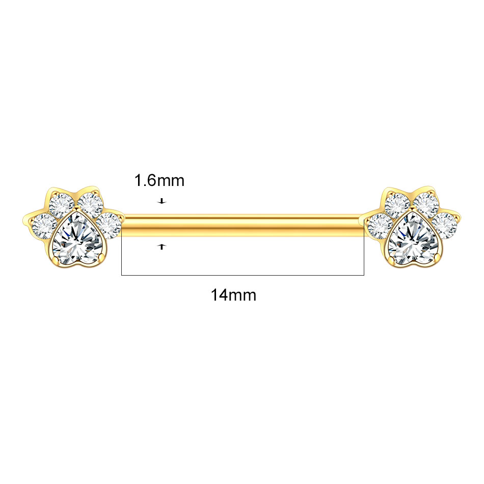 1 pieza de titanio flor pezón  - Body Jewelry Barbell reseña y precio