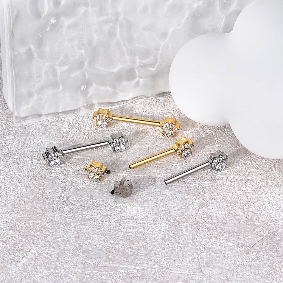 1 pieza de titanio flor pezón  - Body Jewelry Barbell reseña y precio