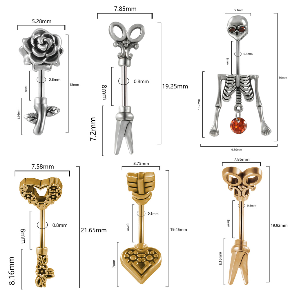 Pendiente Vintage de acero qui - Body Jewelry Barbell reseña y precio