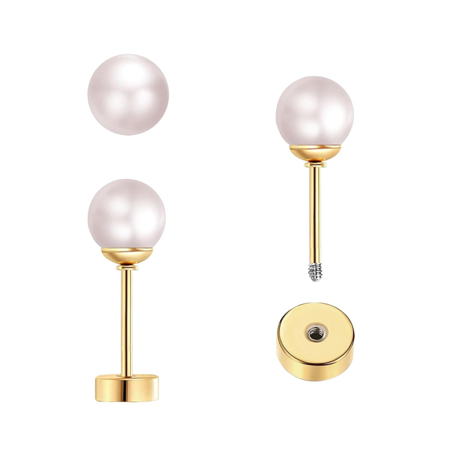 3 Pares de Aretes Pequeños con - Body Jewelry Surgical Steel reseña y precio