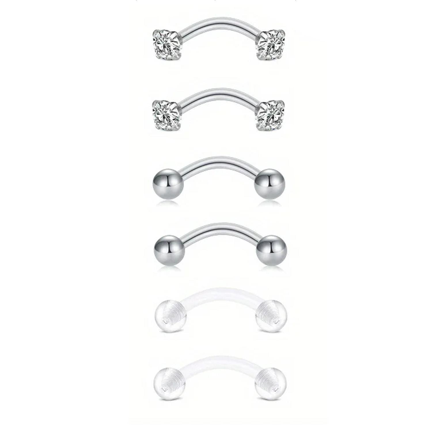 6pcs / Set Elegante lindo 16G  - Rook Curved Barbell reseña y precio
