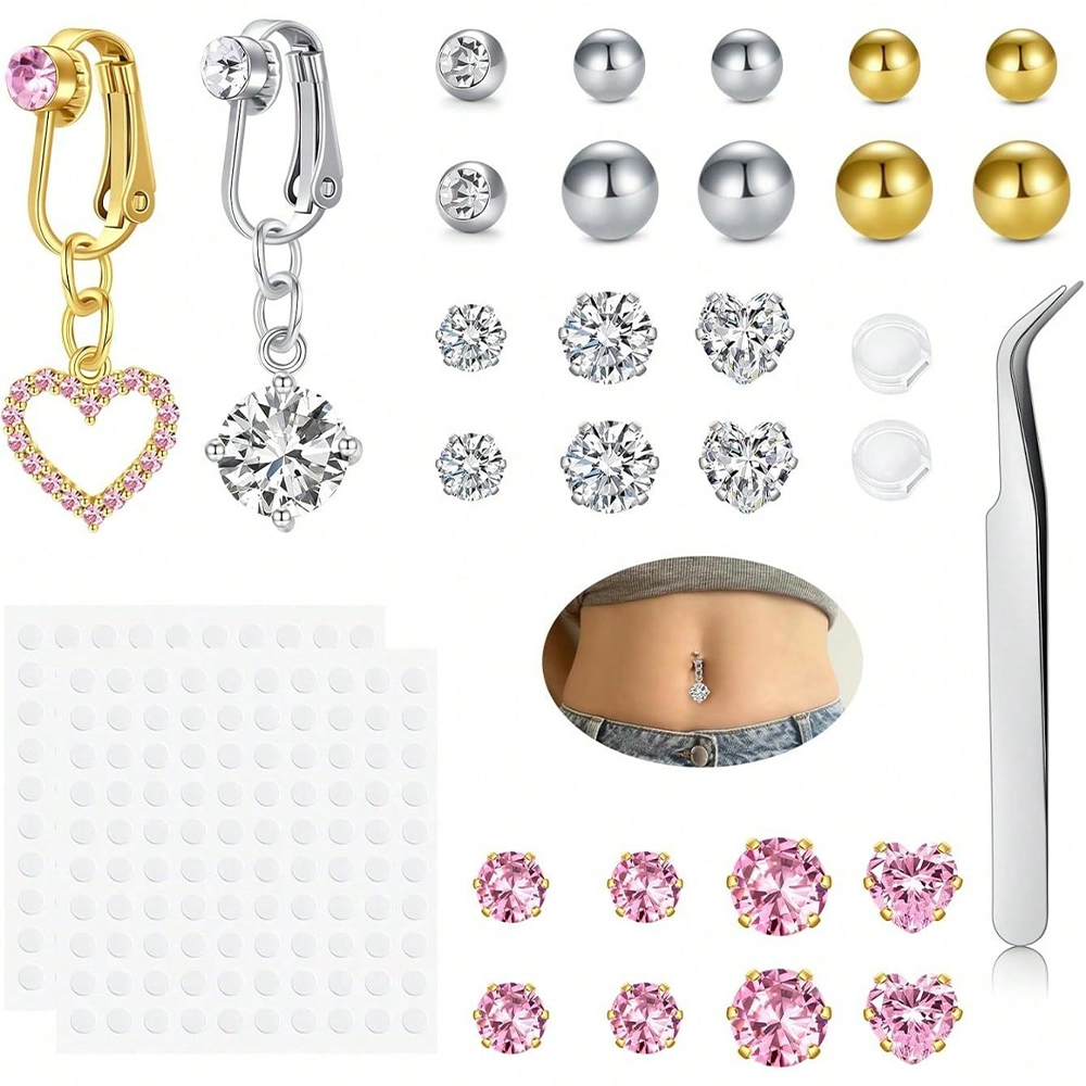 Piercing Falso Dorado para Omb - Body Jewelry Belly Button Rings reseña y precio