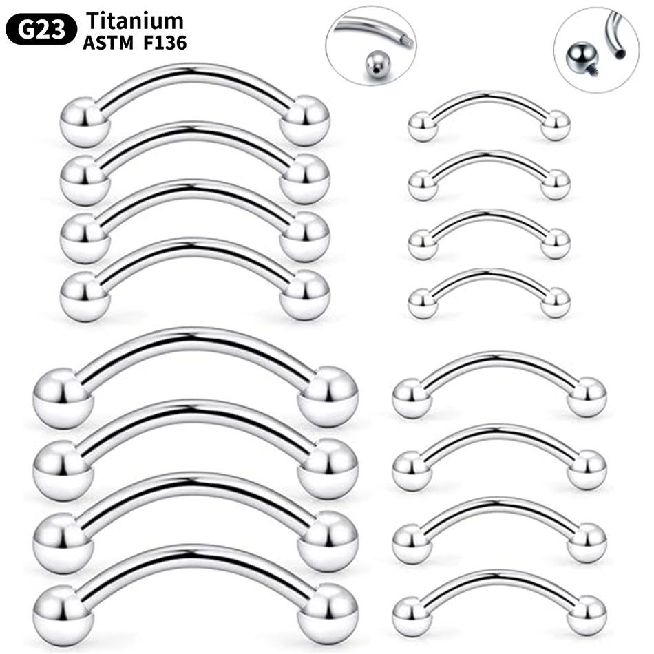 Piercing de titanio con barra  - Rook Curved Barbell reseña y precio