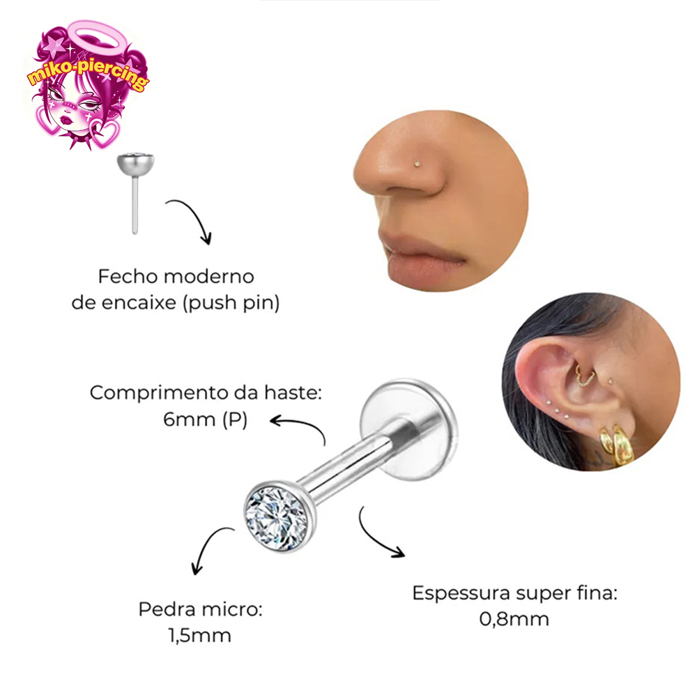 10 unidades de Piercings Labre - Body Jewelry Threadless reseña y precio