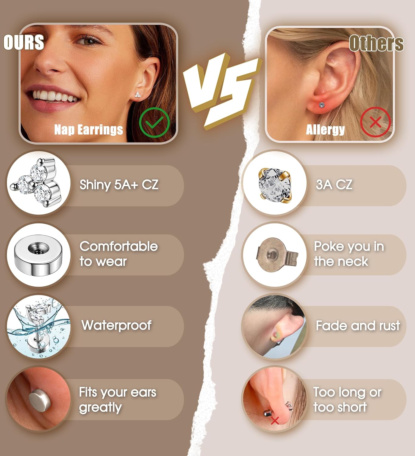 Bobisty, 1 pieza, pendientes p - Body Jewelry Surgical Steel reseña y precio