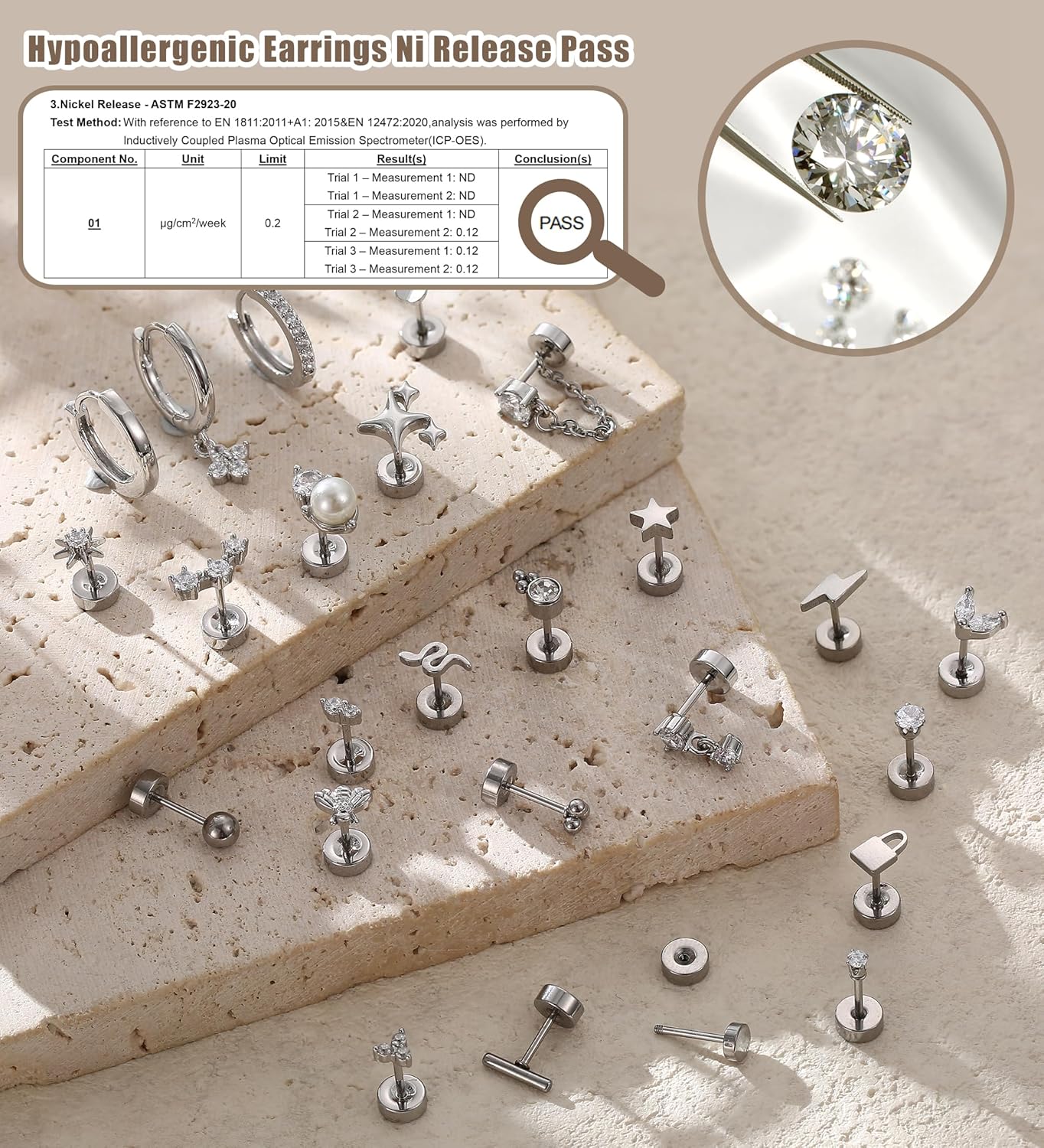 Bobisty, 1 pieza, pendientes p - Body Jewelry Surgical Steel reseña y precio