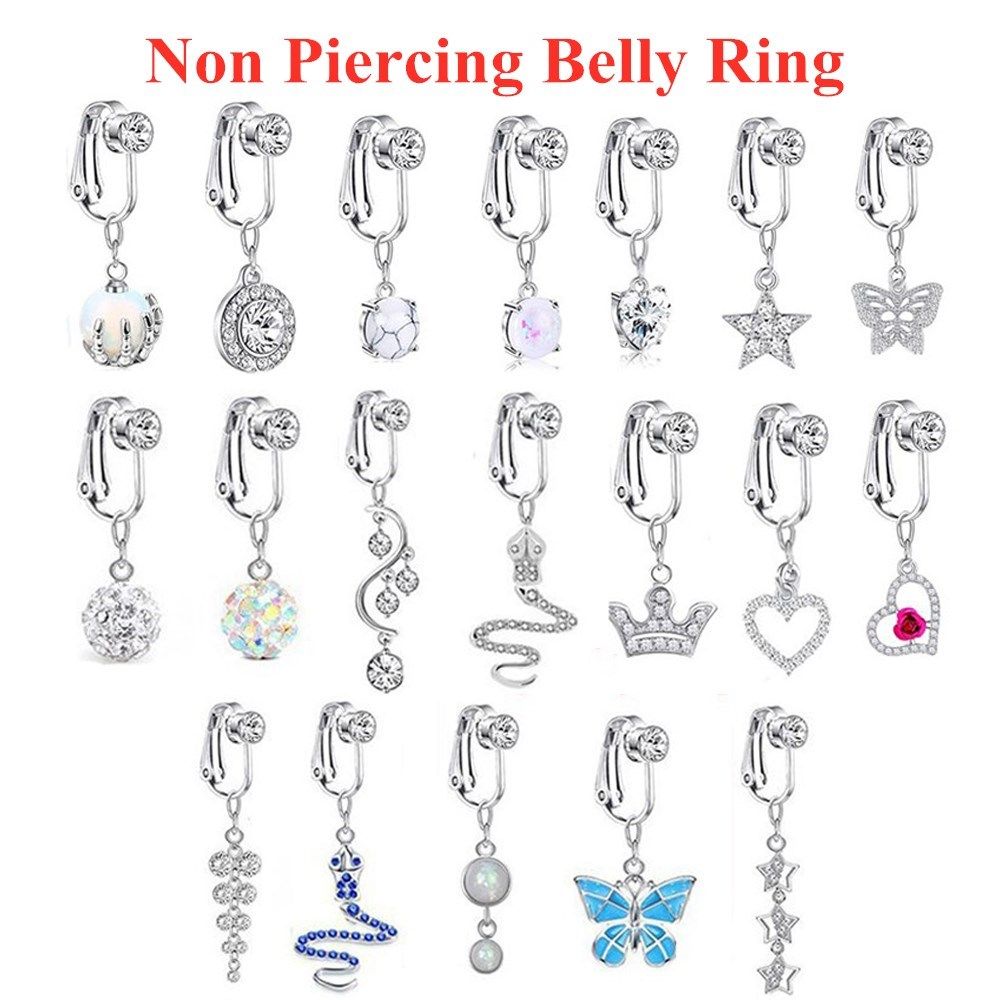 Pendientes con clip de maripos - Body Jewelry Belly Button Rings reseña y precio